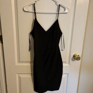 Lulu's Little Black Spaghetti-Strap Mini Dress